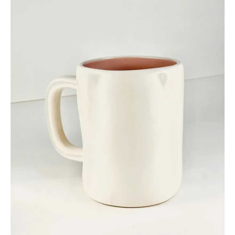 Rae Dunn by Magenta‎ - HOT CHICK Ceramic Coffee Mug - Easter Spring Cream & Pink